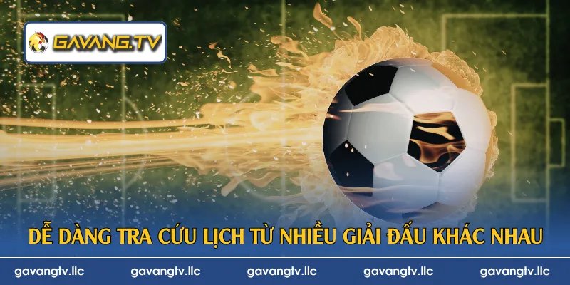 Dễ dàng tra cứu lịch từ nhiều giải đấu khác nhau